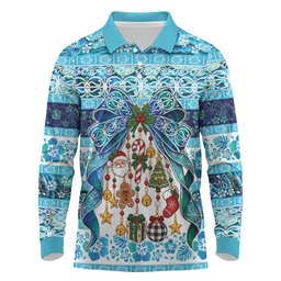 New Zealand Kowhai Ngutukaka Christmas Bow Long Sleeve Polo Shirt Meri Kirihimete