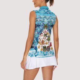 New Zealand Kowhai Ngutukaka Christmas Bow Women Sleeveless Polo Shirt Meri Kirihimete