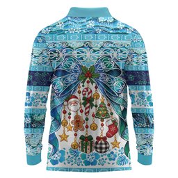 New Zealand Kowhai Ngutukaka Christmas Bow Long Sleeve Polo Shirt Meri Kirihimete