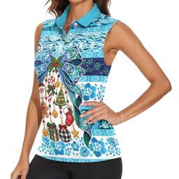 New Zealand Kowhai Ngutukaka Christmas Bow Women Sleeveless Polo Shirt Meri Kirihimete