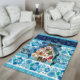 New Zealand Kowhai Ngutukaka Christmas Bow Area Rug Meri Kirihimete