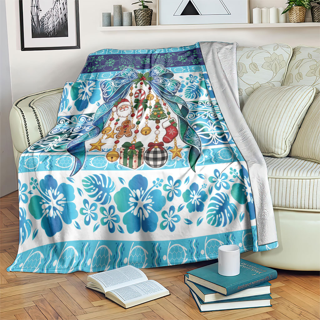 New Zealand Kowhai Ngutukaka Christmas Bow Blanket Meri Kirihimete
