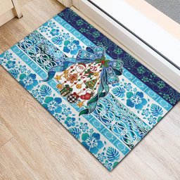 New Zealand Kowhai Ngutukaka Christmas Bow Rubber Doormat Meri Kirihimete