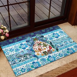 New Zealand Kowhai Ngutukaka Christmas Bow Rubber Doormat Meri Kirihimete