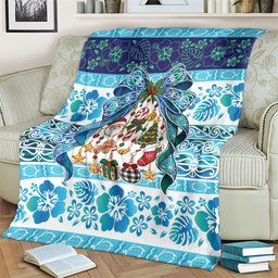 New Zealand Kowhai Ngutukaka Christmas Bow Blanket Meri Kirihimete