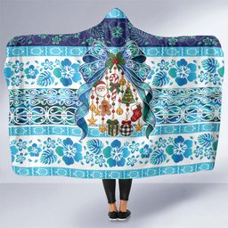New Zealand Kowhai Ngutukaka Christmas Bow Hooded Blanket Meri Kirihimete