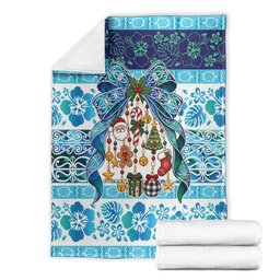New Zealand Kowhai Ngutukaka Christmas Bow Blanket Meri Kirihimete
