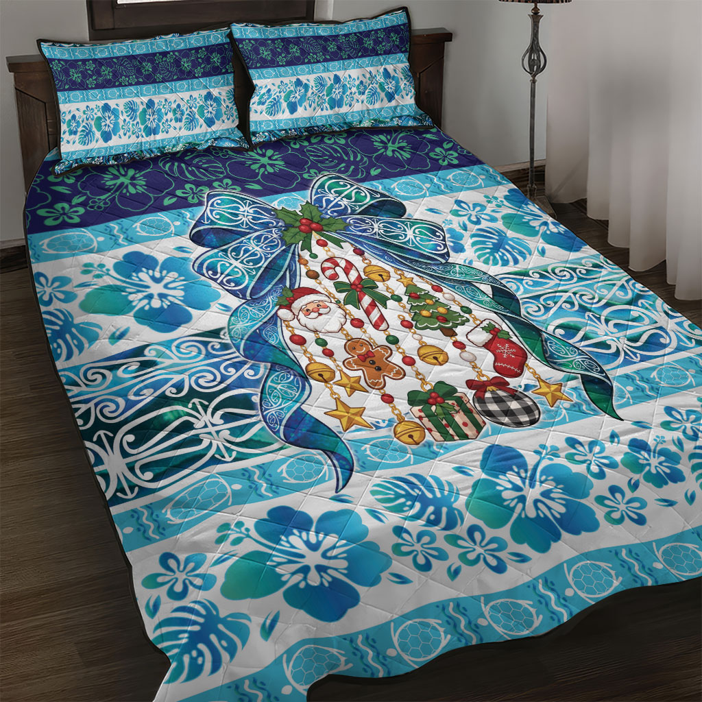 New Zealand Kowhai Ngutukaka Christmas Bow Quilt Bed Set Meri Kirihimete