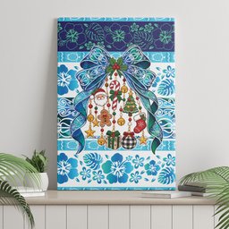 New Zealand Kowhai Ngutukaka Christmas Bow Canvas Wall Art Meri Kirihimete