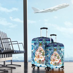 New Zealand Kowhai Ngutukaka Christmas Bow Luggage Cover Meri Kirihimete