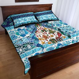 New Zealand Kowhai Ngutukaka Christmas Bow Quilt Bed Set Meri Kirihimete