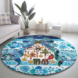 New Zealand Kowhai Ngutukaka Christmas Bow Round Carpet Meri Kirihimete
