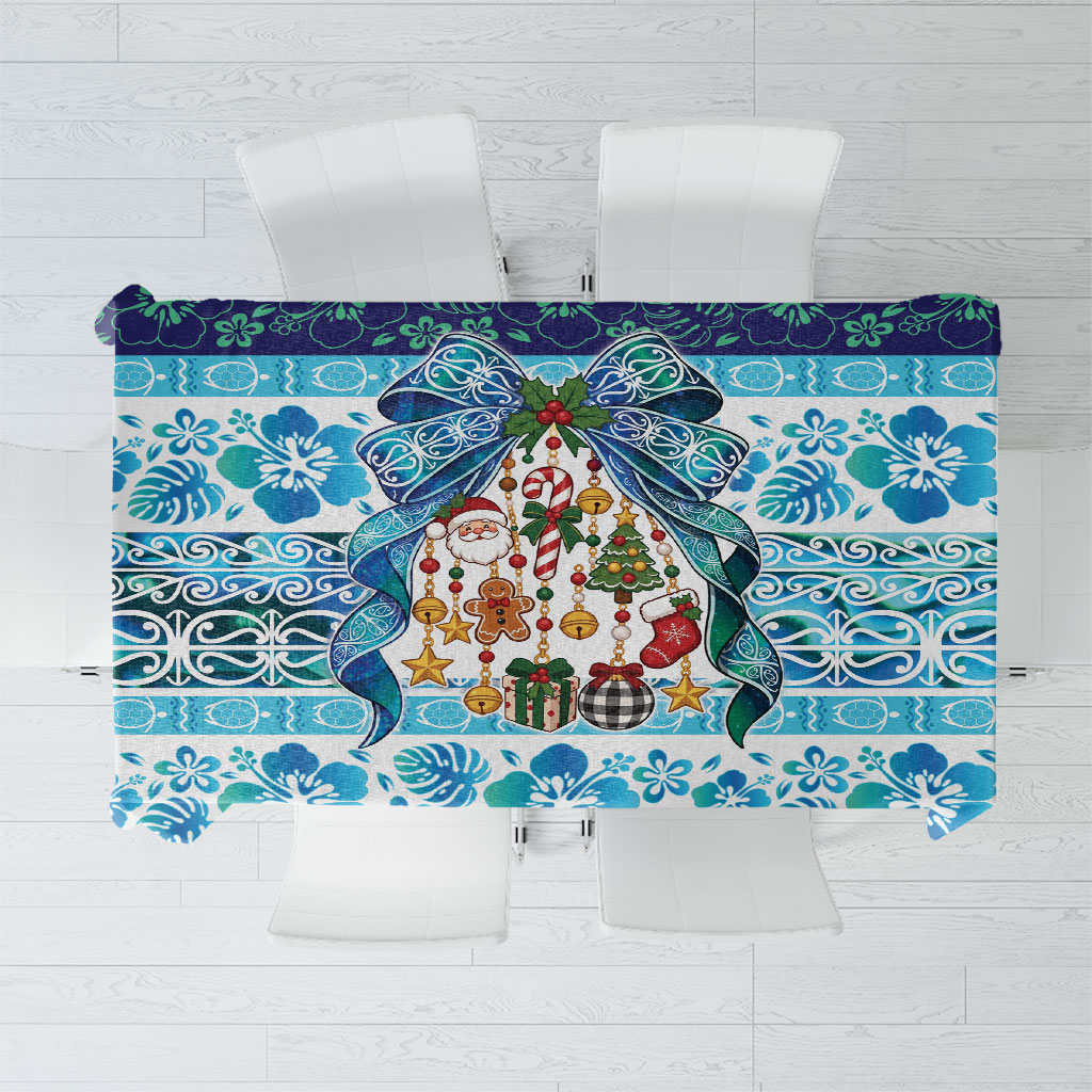 New Zealand Kowhai Ngutukaka Christmas Bow Tablecloth Meri Kirihimete