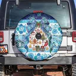 New Zealand Kowhai Ngutukaka Christmas Bow Spare Tire Cover Meri Kirihimete