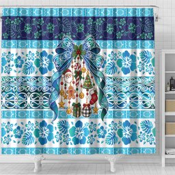 New Zealand Kowhai Ngutukaka Christmas Bow Shower Curtain Meri Kirihimete
