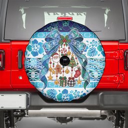 New Zealand Kowhai Ngutukaka Christmas Bow Spare Tire Cover Meri Kirihimete