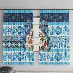 New Zealand Kowhai Ngutukaka Christmas Bow Window Curtain Meri Kirihimete