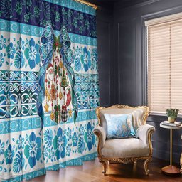 New Zealand Kowhai Ngutukaka Christmas Bow Window Curtain Meri Kirihimete