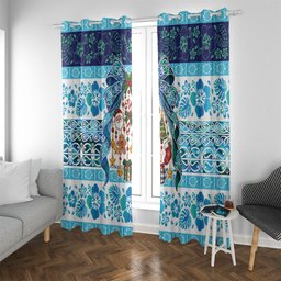 New Zealand Kowhai Ngutukaka Christmas Bow Window Curtain Meri Kirihimete