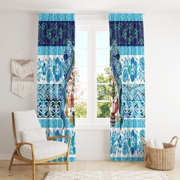 New Zealand Kowhai Ngutukaka Christmas Bow Window Curtain Meri Kirihimete