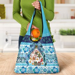 New Zealand Kowhai Ngutukaka Christmas Bow Grocery Bag Meri Kirihimete