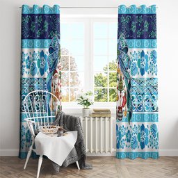 New Zealand Kowhai Ngutukaka Christmas Bow Window Curtain Meri Kirihimete