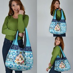 New Zealand Kowhai Ngutukaka Christmas Bow Grocery Bag Meri Kirihimete