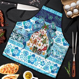 New Zealand Kowhai Ngutukaka Christmas Bow Apron Meri Kirihimete