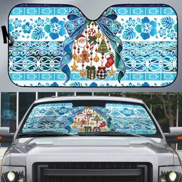 New Zealand Kowhai Ngutukaka Christmas Bow Auto Sun Shade Meri Kirihimete