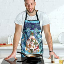 New Zealand Kowhai Ngutukaka Christmas Bow Apron Meri Kirihimete