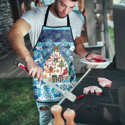New Zealand Kowhai Ngutukaka Christmas Bow Apron Meri Kirihimete