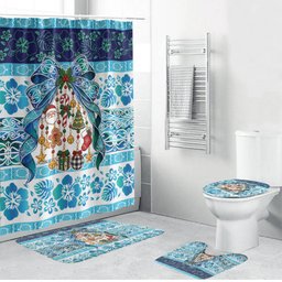 New Zealand Kowhai Ngutukaka Christmas Bow Bathroom Set Meri Kirihimete