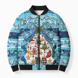 New Zealand Kowhai Ngutukaka Christmas Bow Bomber Puffer Jacket Meri Kirihimete