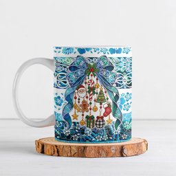 New Zealand Kowhai Ngutukaka Christmas Bow Ceramic Mug Meri Kirihimete