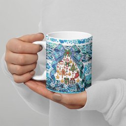 New Zealand Kowhai Ngutukaka Christmas Bow Ceramic Mug Meri Kirihimete