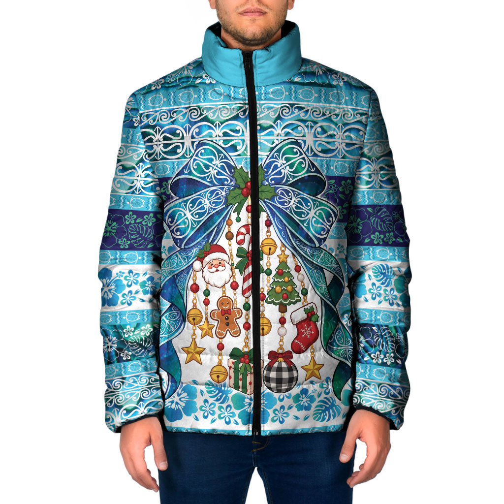 New Zealand Kowhai Ngutukaka Christmas Bow Padded Jacket Meri Kirihimete