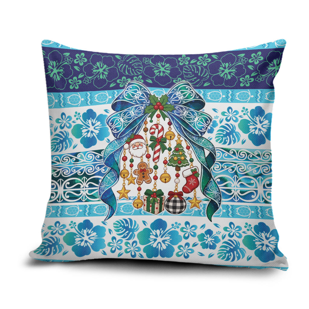 New Zealand Kowhai Ngutukaka Christmas Bow Pillow Cover Meri Kirihimete