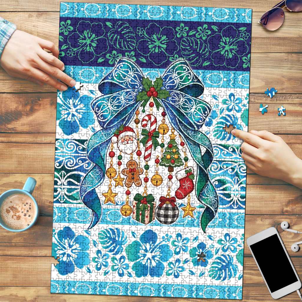 New Zealand Kowhai Ngutukaka Christmas Bow Puzzle Meri Kirihimete