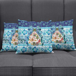 New Zealand Kowhai Ngutukaka Christmas Bow Pillow Cover Meri Kirihimete