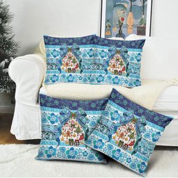 New Zealand Kowhai Ngutukaka Christmas Bow Pillow Cover Meri Kirihimete