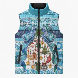 New Zealand Kowhai Ngutukaka Christmas Bow Sleeveless Puffer Jacket Meri Kirihimete