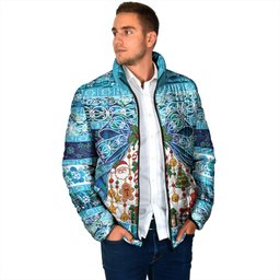 New Zealand Kowhai Ngutukaka Christmas Bow Padded Jacket Meri Kirihimete