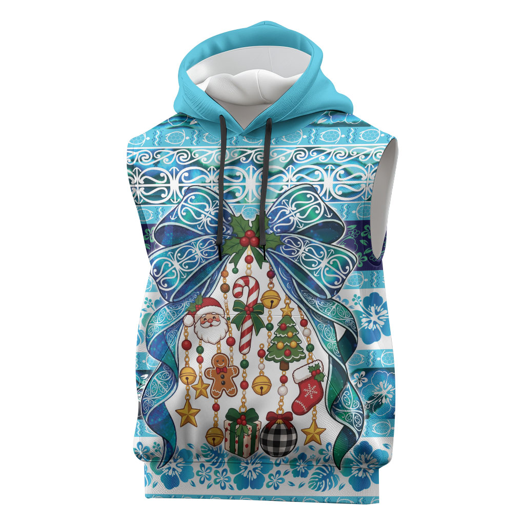 New Zealand Kowhai Ngutukaka Christmas Bow Sleeveless Hoodie Meri Kirihimete
