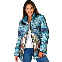 New Zealand Kowhai Ngutukaka Christmas Bow Padded Jacket Meri Kirihimete