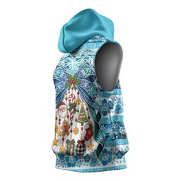 New Zealand Kowhai Ngutukaka Christmas Bow Sleeveless Hoodie Meri Kirihimete