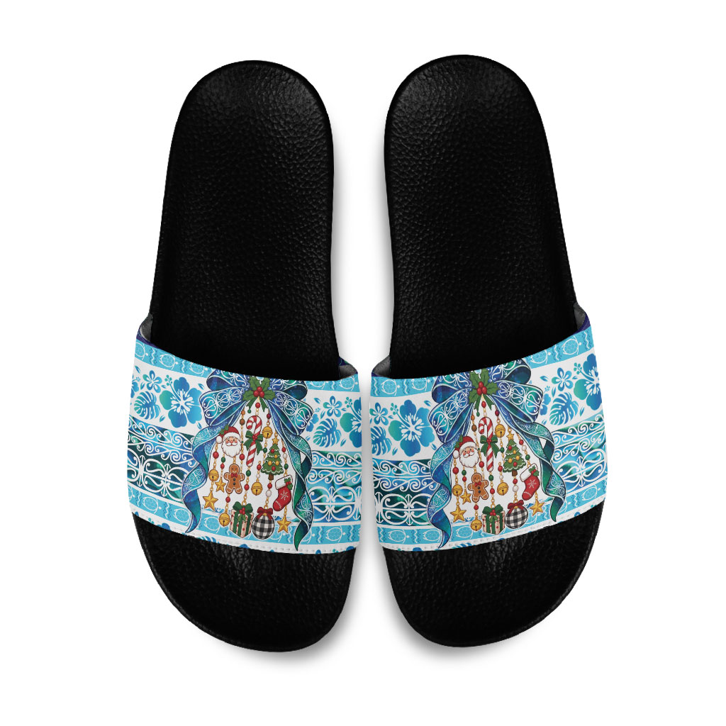 New Zealand Kowhai Ngutukaka Christmas Bow Slide Sandals Meri Kirihimete
