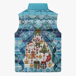 New Zealand Kowhai Ngutukaka Christmas Bow Sleeveless Puffer Jacket Meri Kirihimete