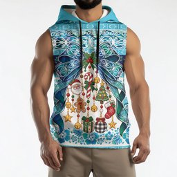 New Zealand Kowhai Ngutukaka Christmas Bow Sleeveless Hoodie Meri Kirihimete