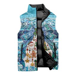 New Zealand Kowhai Ngutukaka Christmas Bow Sleeveless Puffer Jacket Meri Kirihimete