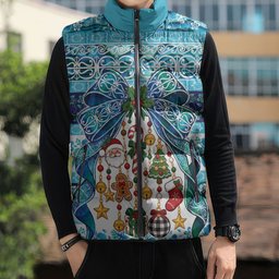 New Zealand Kowhai Ngutukaka Christmas Bow Sleeveless Puffer Jacket Meri Kirihimete